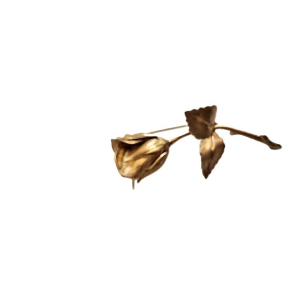 Vintage Gold Tone Giovanni Di Rocco Signed Rose Flower Brooch - Picture 1 of 5